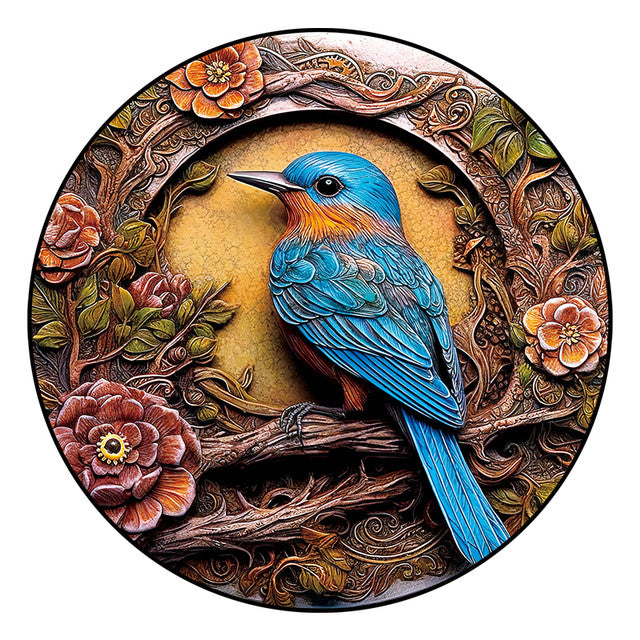 2D Holzpuzzle – Blauvogel