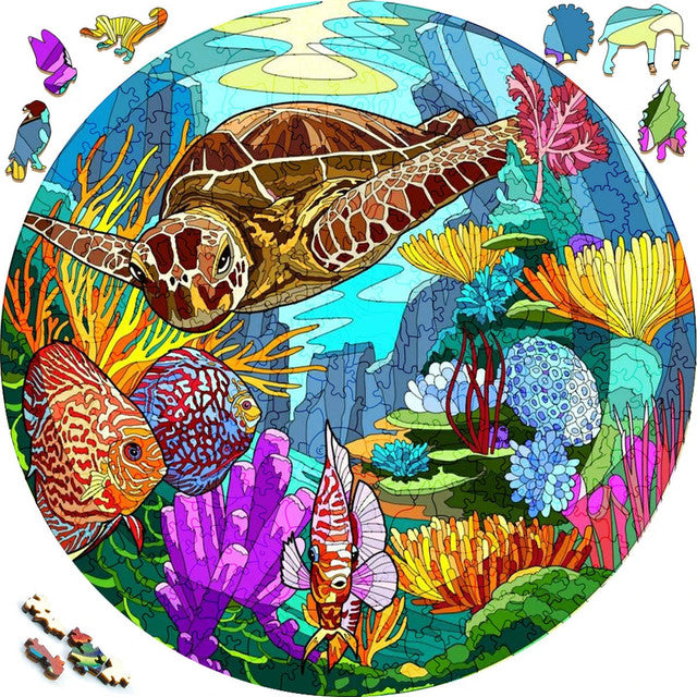 2D Holzpuzzle – Szenische Schildkröte
