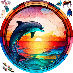 2D Holzpuzzle – Springender Delphin