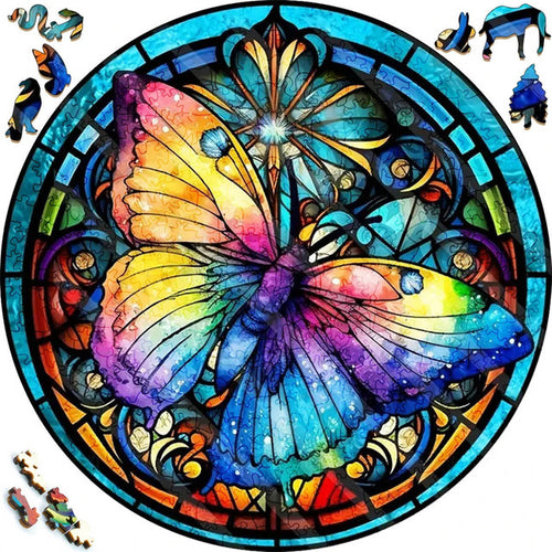 2D Holzpuzzle – Bunter Schmetterling
