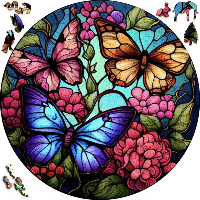 2D Holzpuzzle – Schmetterling Trio