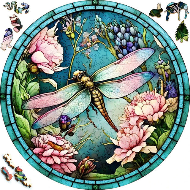 2D Holzpuzzle – Pastell-Libelle
