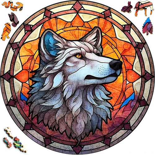 2D Holzpuzzle – Herbstwolf
