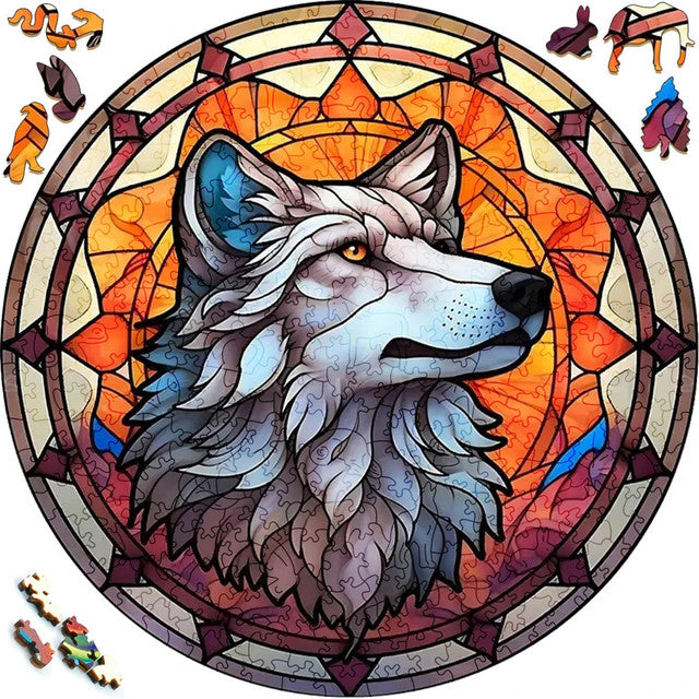 2D Holzpuzzle – Herbstwolf