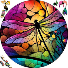 Laden Sie das Bild in den Galerie-Viewer, 2D Holzpuzzle – Regenbogenlibelle