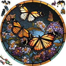 Laden Sie das Bild in den Galerie-Viewer, 2D Holzpuzzle – Schmetterlingsdrillinge