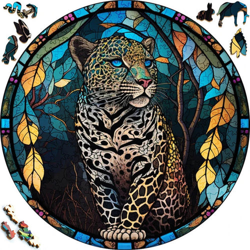 2D Holzpuzzle – Abendleopard