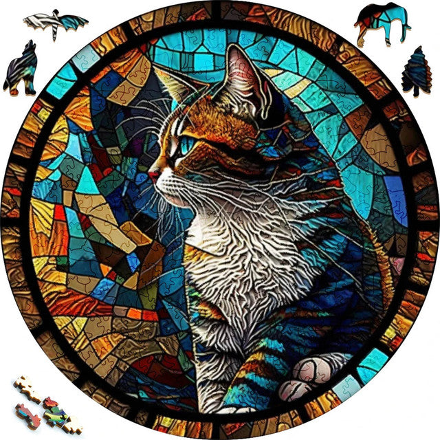 2D Holzpuzzle – Katzenmosaik