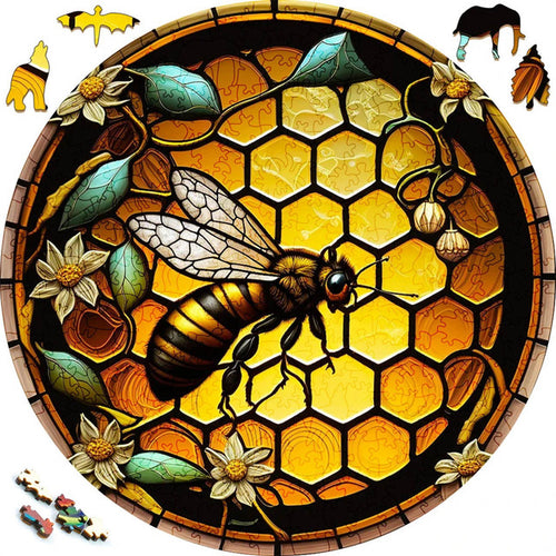 2D Holzpuzzle – Bienenstock