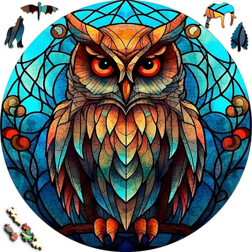 2D Holzpuzzle – Brauner Eule