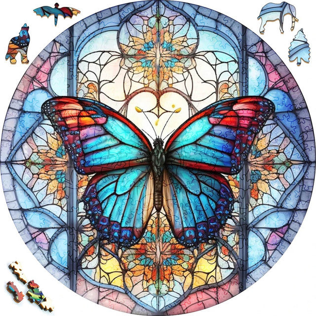 2D Holzpuzzle – Himmlischer Schmetterling