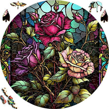 Laden Sie das Bild in den Galerie-Viewer, 2D Holzpuzzle – Rosen-Trio