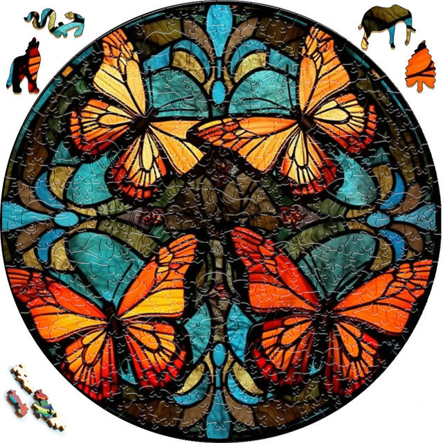 2D Holzpuzzle – Monarchfalter