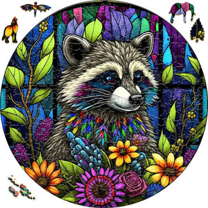 2D Holzpuzzle – Waschbär in der Natur