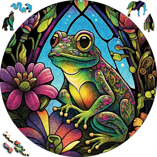 2D Holzpuzzle – Frosch in der Natur