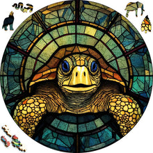 Laden Sie das Bild in den Galerie-Viewer, 2D Holzpuzzle – Freundliche Schildkröte