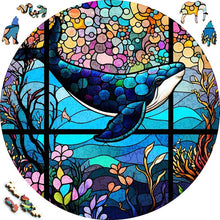 Laden Sie das Bild in den Galerie-Viewer, 2D Holzpuzzle – Wal im Meer