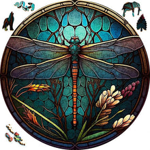 Laden Sie das Bild in den Galerie-Viewer, 2D Holzpuzzle – Blauer Libelle