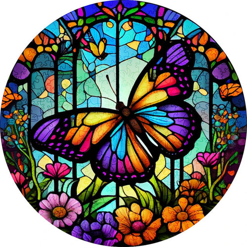 2D Holzpuzzle – Frühlings-Schmetterling