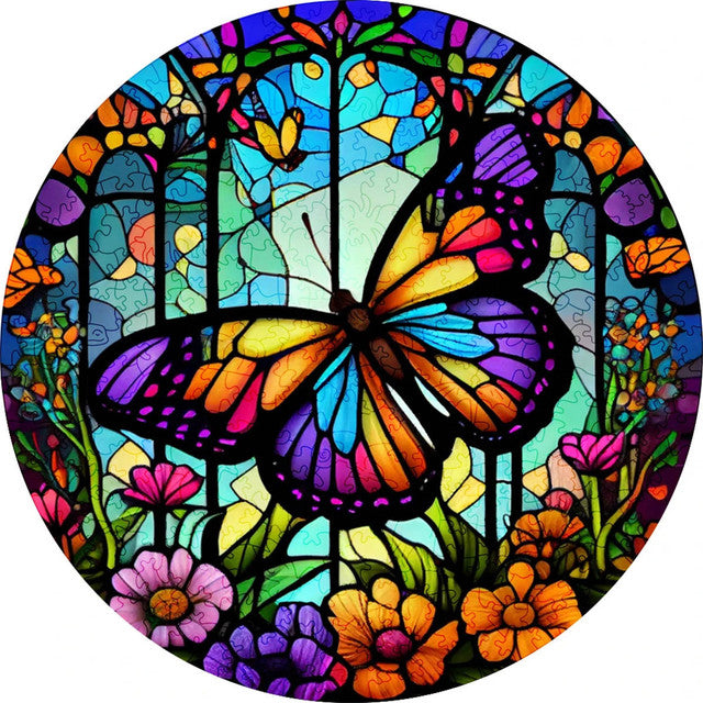 2D Holzpuzzle – Frühlings-Schmetterling