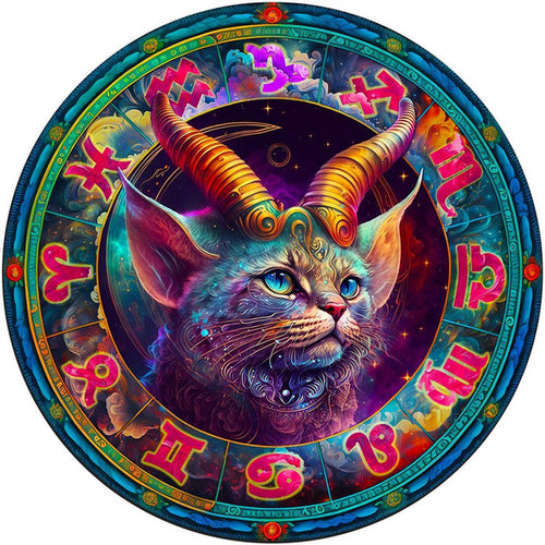 2D Holzpuzzle – Steinbock Katze