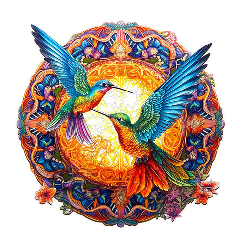 2D Holzpuzzle – Kolibris