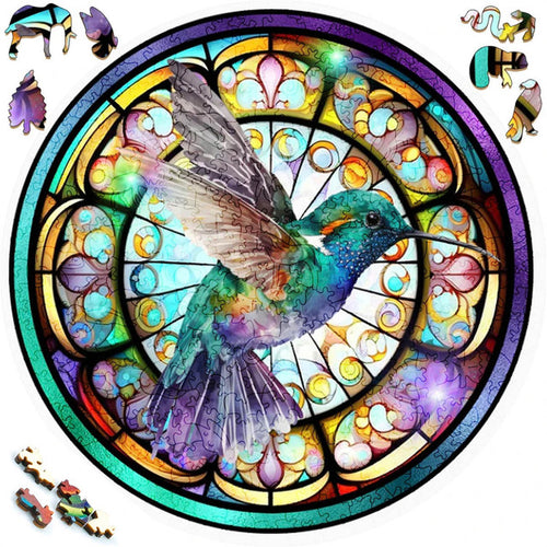 2D Holzpuzzle – Pastellkolibri