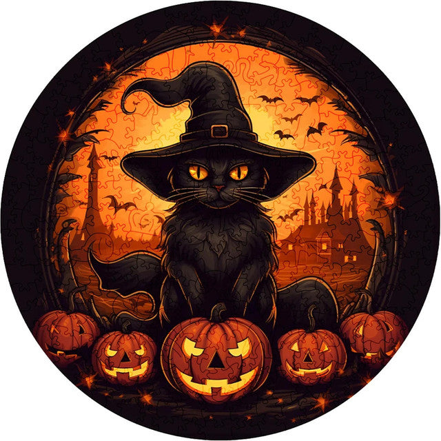 2D Holzpuzzle – Zauberkatze