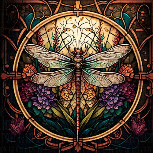 2D Holzpuzzle – Silberne Libelle