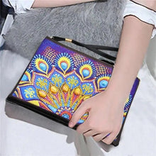 Laden Sie das Bild in den Galerie-Viewer, Tasche Handgelenk Diamond Painting mit Pfau Blau