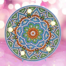 Laden Sie das Bild in den Galerie-Viewer, Licht LED Diamond Painting Mandala Blau