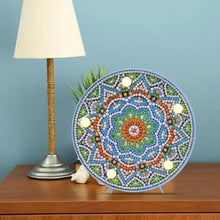 Laden Sie das Bild in den Galerie-Viewer, Licht LED Diamond Painting Mandala Blau