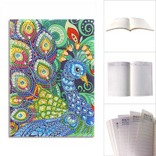 Laden Sie das Bild in den Galerie-Viewer, Notizbuch Diamond Painting Pfau