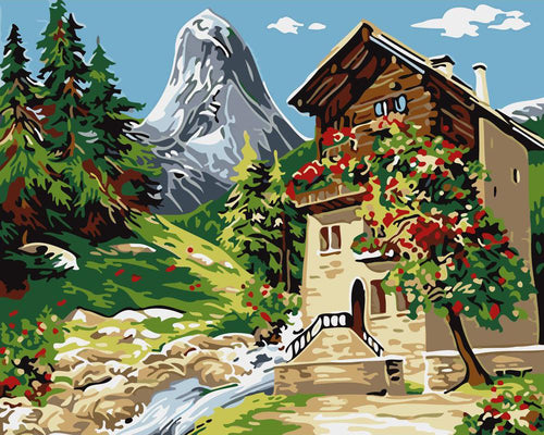 Hütte am Bachufer | Figured'Art