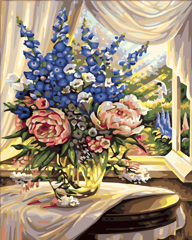 Blumenstrauß am offenen Fenster | Figured'Art