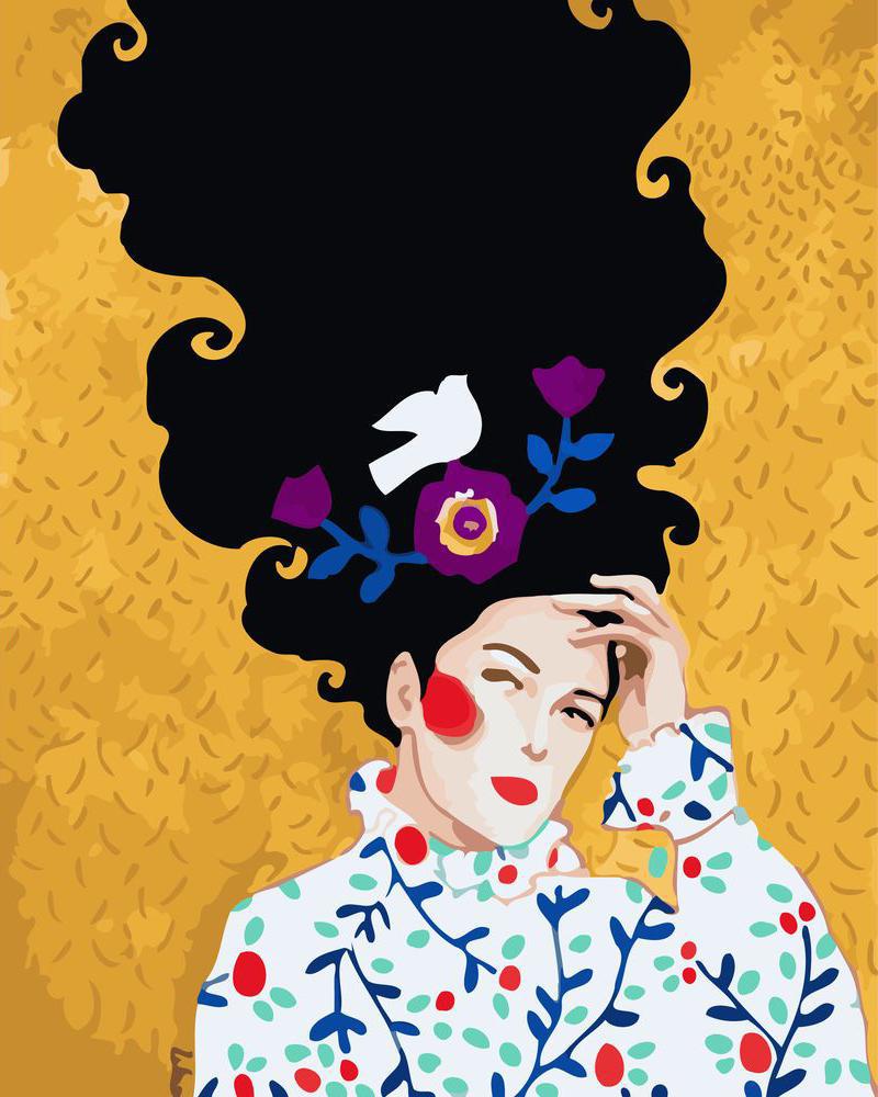 Frau mit schwarzen Haaren | Figured'Art