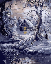 Laden Sie das Bild in den Galerie-Viewer, Haus am Fluss im Winter | Figured&#39;Art
