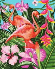 Laden Sie das Bild in den Galerie-Viewer, Flamingos und große Blätter | Figured&#39;Art