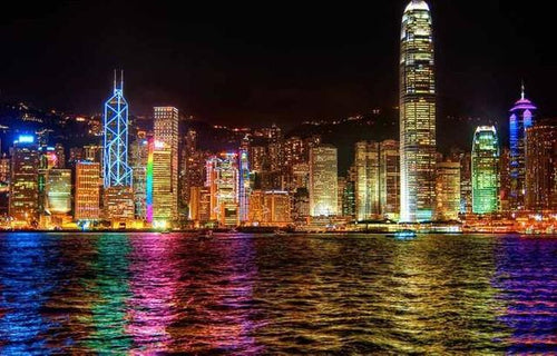 Malen nach Zahlen fŸr Erwachsene |ÊHong Kong in der Nacht | Figured'Art