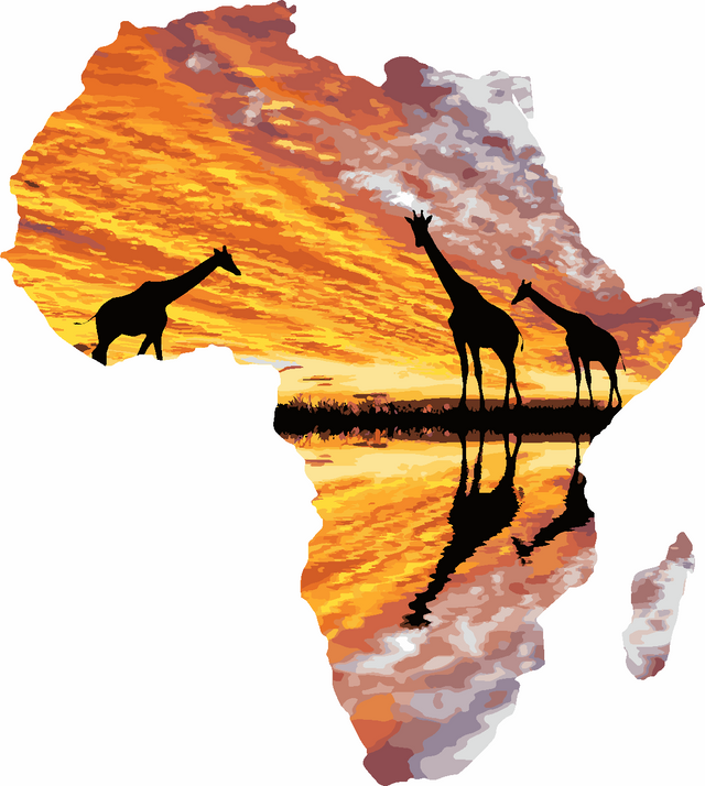 Malen nach Zahlen fŸr Erwachsene |ÊAfrika und Giraffen | Figured'Art