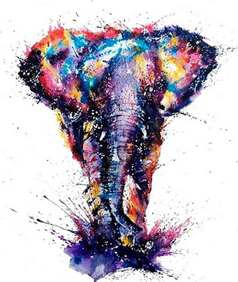 Malen nach Zahlen fŸr Erwachsene |ÊAsiatischer Elefant Malerei | Figured'Art