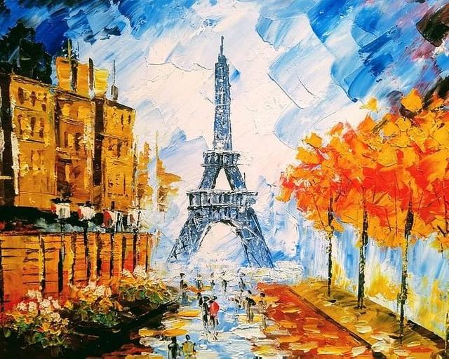 Malen nach Zahlen fŸr Erwachsene |ÊSchöner Eiffelturm | Figured'Art