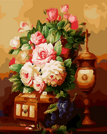 Malen nach Zahlen fŸr Erwachsene |ÊBlumen und Trauben | Figured'Art