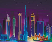 Laden Sie das Bild in den Galerie-Viewer, Malen nach Zahlen fŸr Erwachsene |ÊAsiatische Stadt in der Nacht | Figured&#39;Art