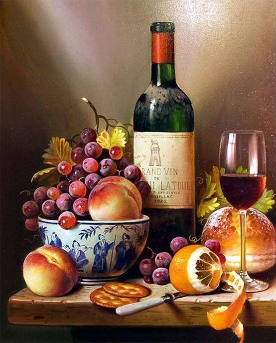 Malen nach Zahlen fŸr Erwachsene |ÊWein und Obst | Figured'Art