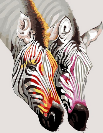 Malen nach Zahlen fŸr Erwachsene |ÊDie Zebras | Figured'Art