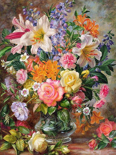 Malen nach Zahlen fŸr Erwachsene |ÊExplodierende Blumen | Figured'Art