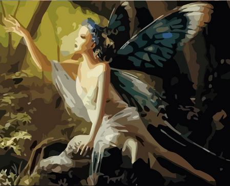 Malen nach Zahlen fŸr Erwachsene |ÊFrau mit Schmetterling | Figured'Art