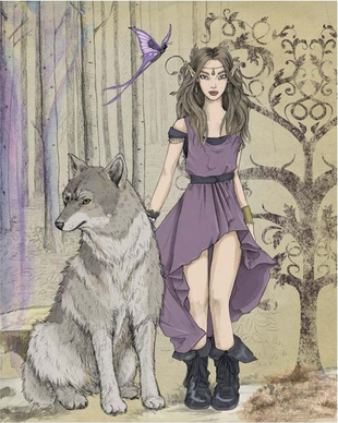 Malen nach Zahlen fŸr Erwachsene |ÊSexy Frau und Wolf | Figured'Art