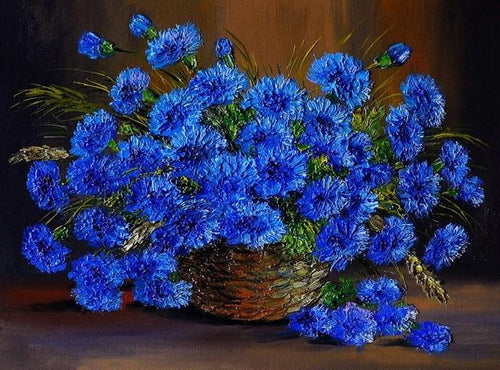 Malen nach Zahlen fŸr Erwachsene |ÊGroße blaue Blumen | Figured'Art